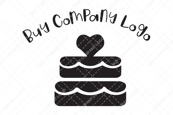 Abstract of a Cake and Above it a Heart Logo